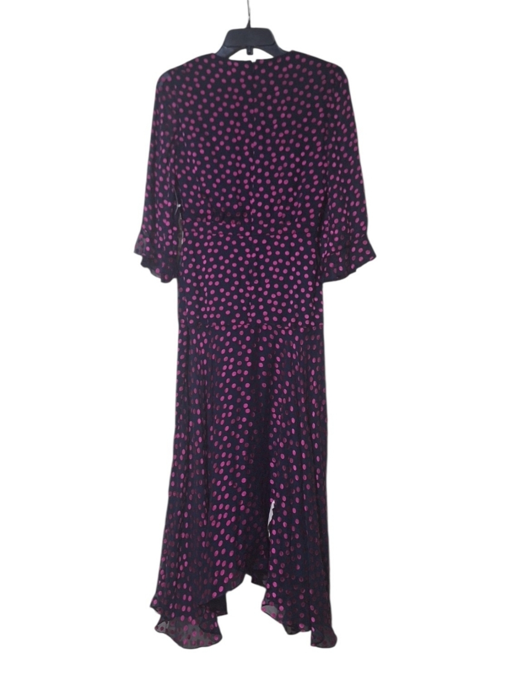 Saloni Edith Polka-Dot Flocked silk-blend chiffon midi dress - Picture 2 of 10